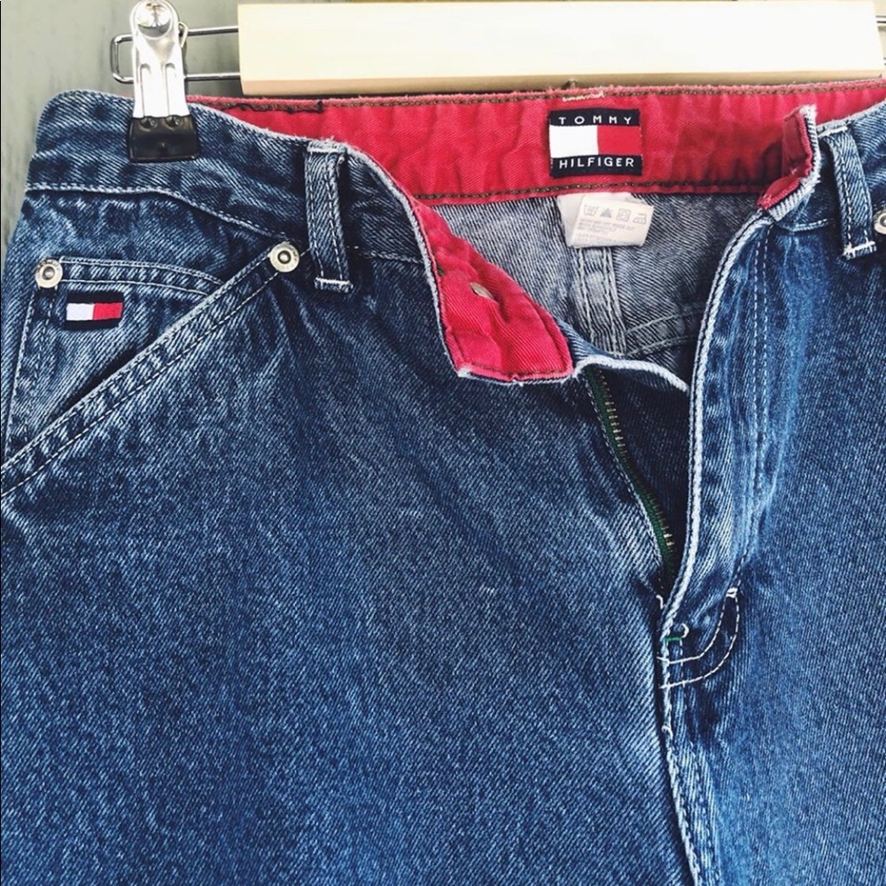 hand distressed Tommy Hilfiger jeans